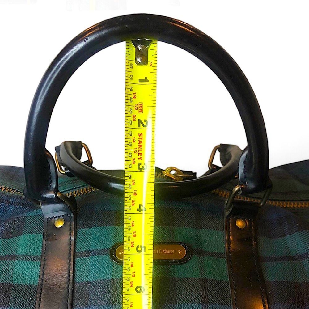 RALPH LAUREN Black Watch Plaid Boston Overnight School Camp Duffle Bag 55cm - Picture 12 of 17